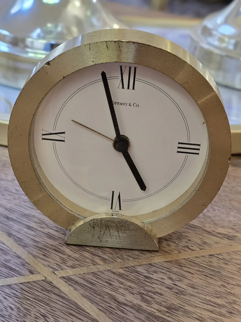 Tiffany & Co. Gold Round Table Clock
